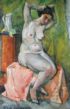 seated man holding a branch Painting - seated nude 1918 Ilya Mashkov